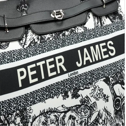 Peter James London Designer-Inspired Ladies' Cabin Luggage with Trolley Holder
