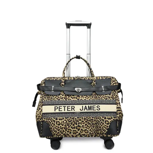 Peter James London Designer-Inspired Ladies' Cabin Luggage with Trolley Holder