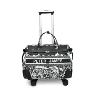 Peter James London Designer-Inspired Ladies' Cabin Luggage with Trolley Holder