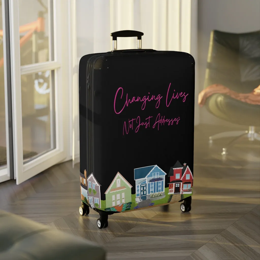 "Changing Lives Not Just Addresses" Luggage Cover in 3 Sizes