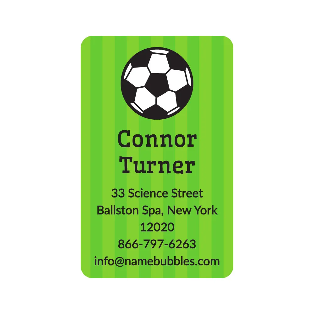 Soccer Luggage Tag Labels