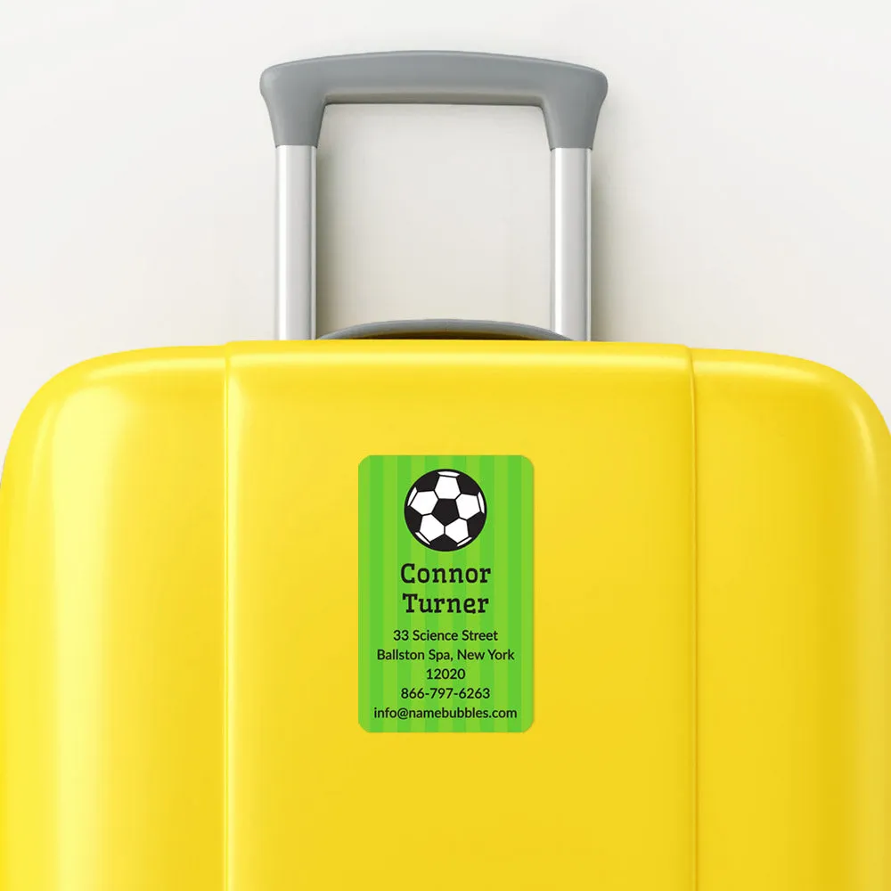 Soccer Luggage Tag Labels