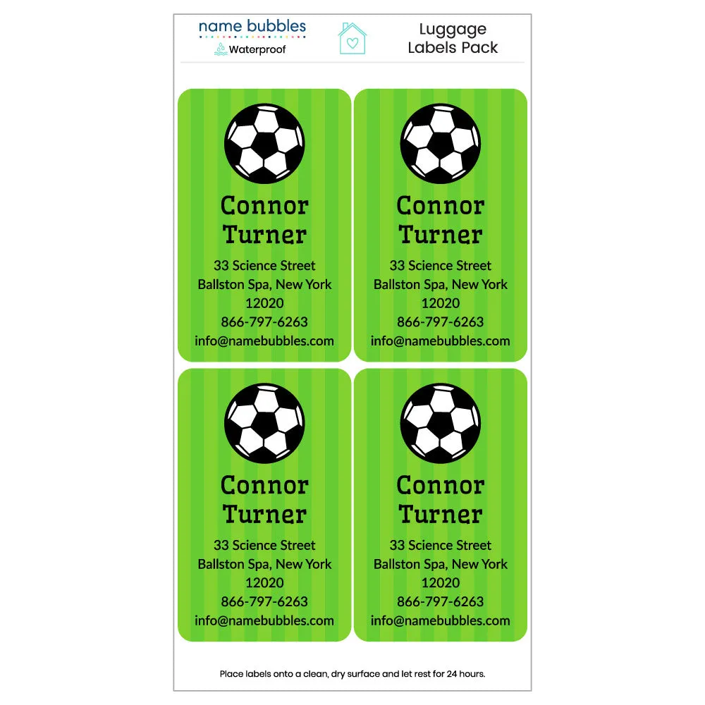 Soccer Luggage Tag Labels