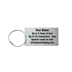Stainless Steel Luggage Tag - Personalized - 3.75" X 2"