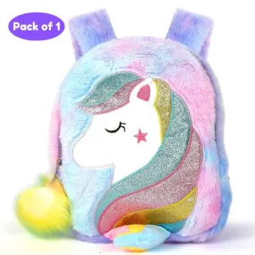Unicorn Fur Bag for Kids Picnic Bag - Multicolor