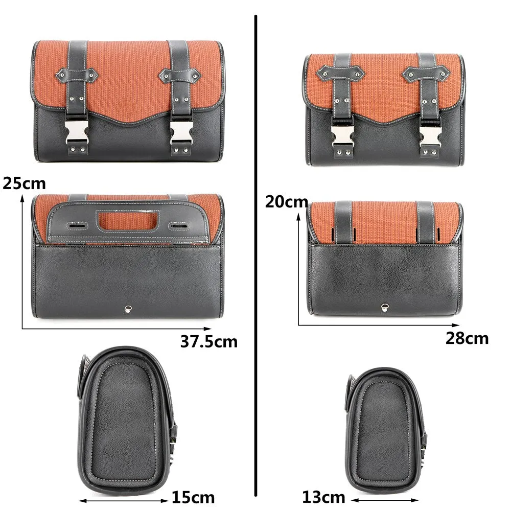 Universal PU Leather Motorcycle Saddlebag