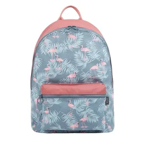 Women Flamingo Cartoon Printing Backpack Floral Casual Girl School Bag