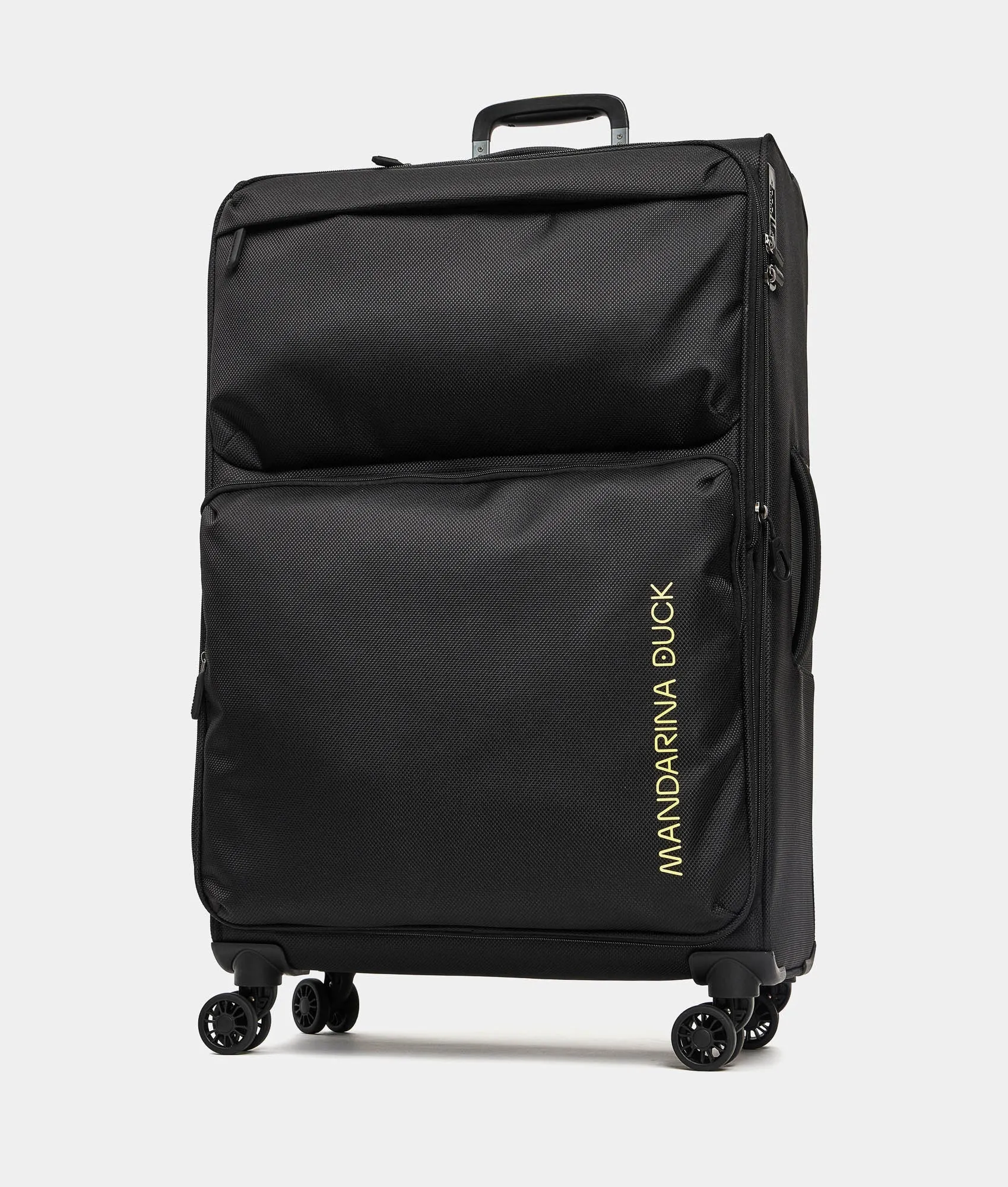 Zephyr Soft Large expandable Black 4 Wheel Trolley