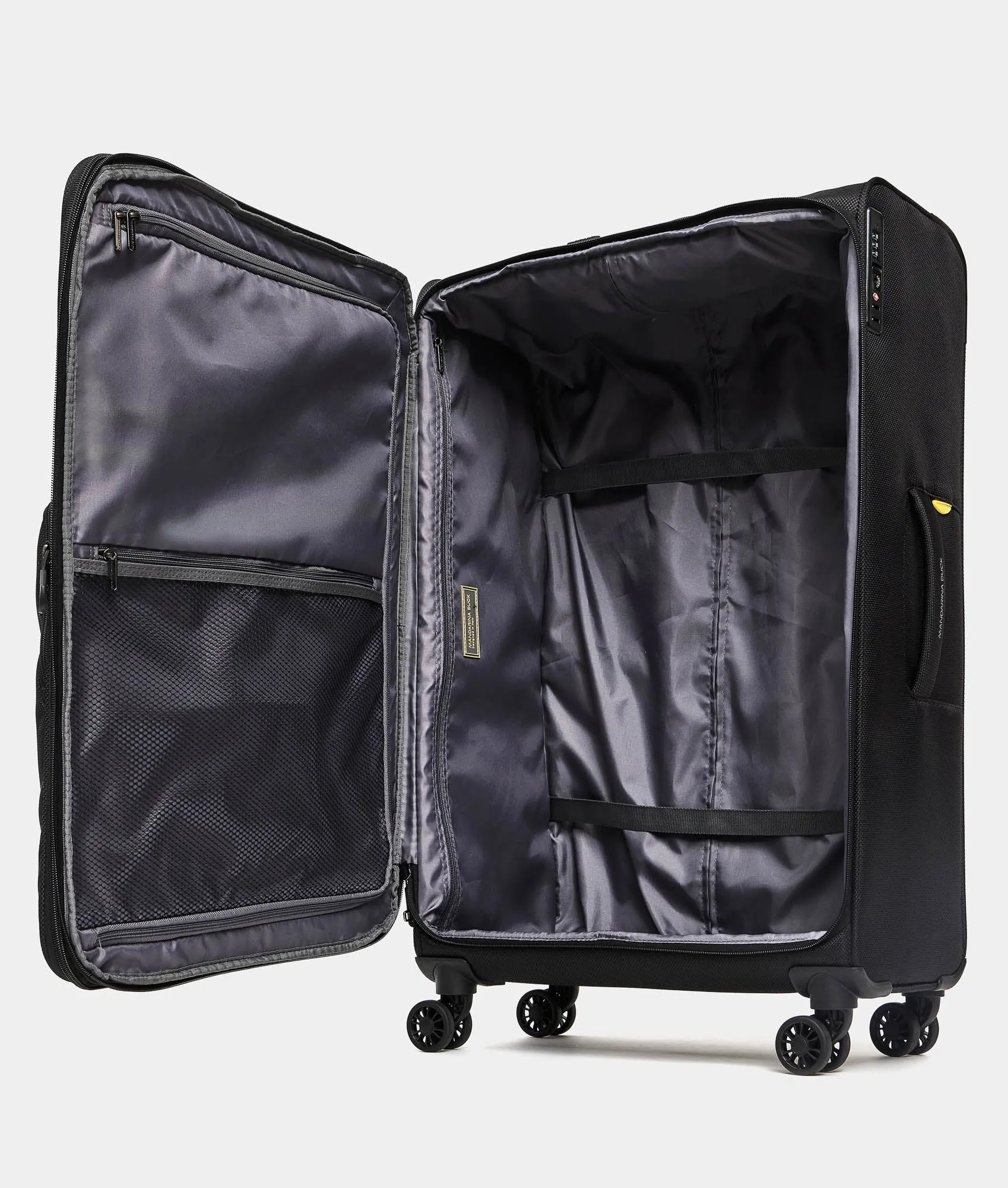 Zephyr Soft Large expandable Black 4 Wheel Trolley